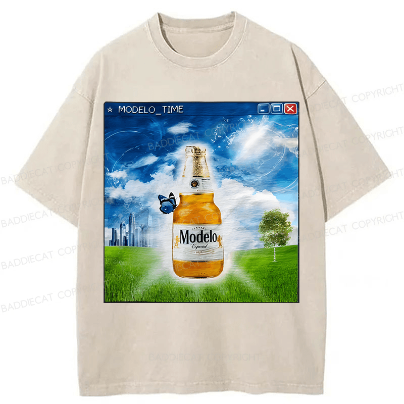 Baddiecat Funny Meme Washed T-shirt
