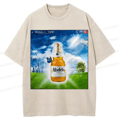 Baddiecat Funny Meme Washed T-shirt