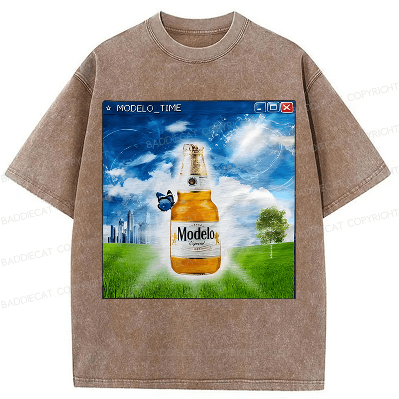 Baddiecat Funny Meme Washed T-shirt