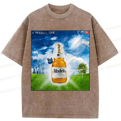 Baddiecat Funny Meme Washed T-shirt