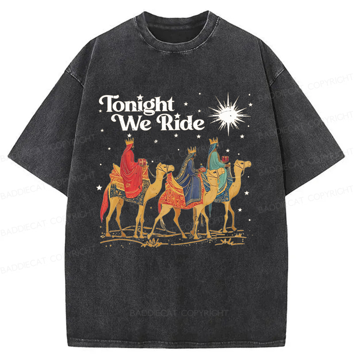 Baddiecat Tonight We Ride  Washed T-shirt