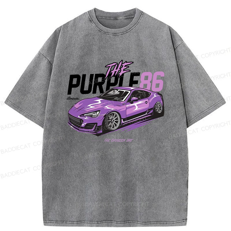 Baddiecat Japanese The Purple 86 Washed T-shirt
