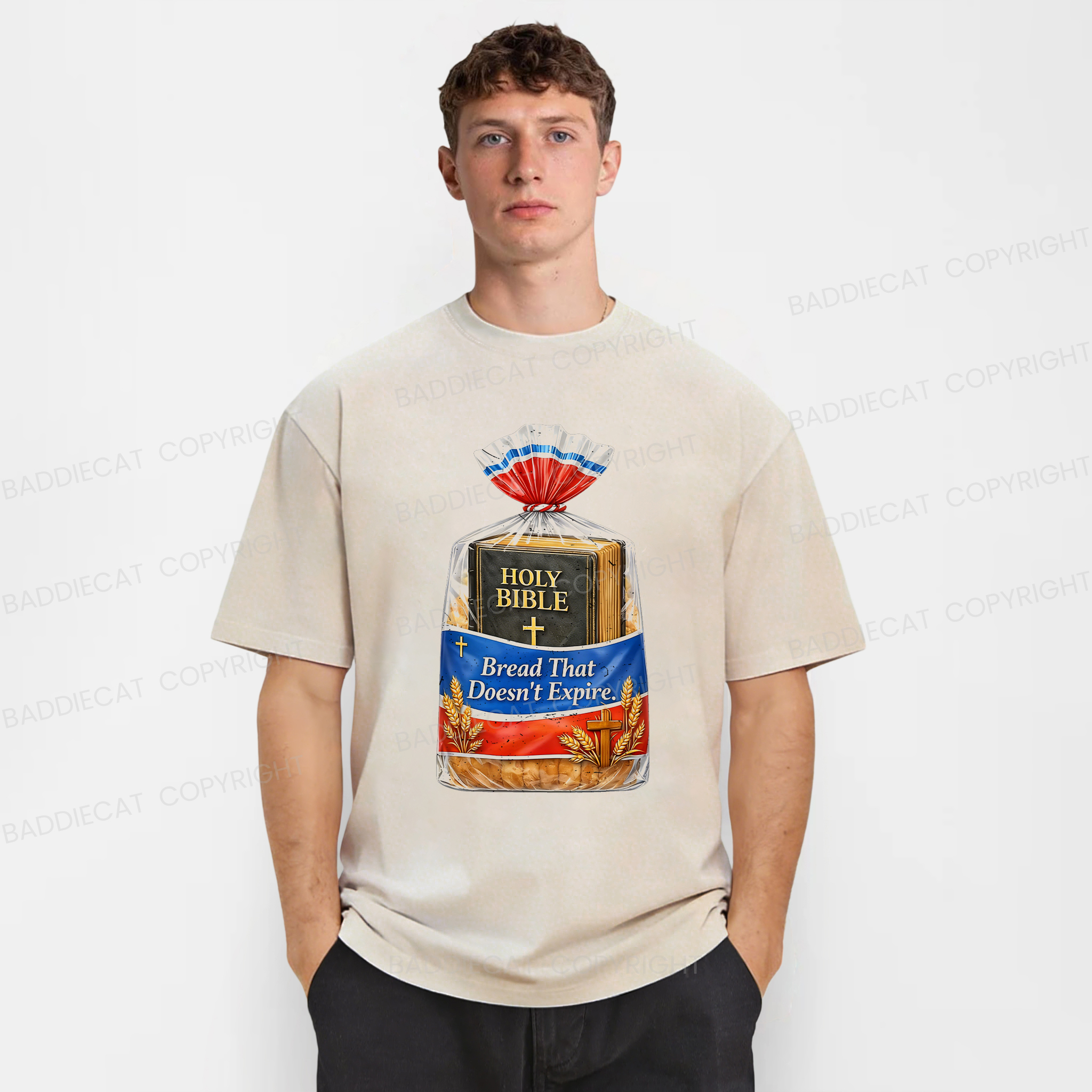 Baddiecat Bread That Doesn't Expire Washed T-shirt