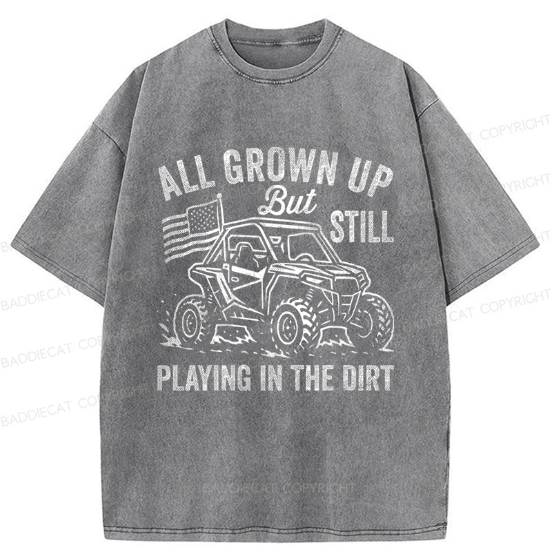 Baddiecat Funny Utv Svg - ATV Side By Side Funny Washed T-shirt