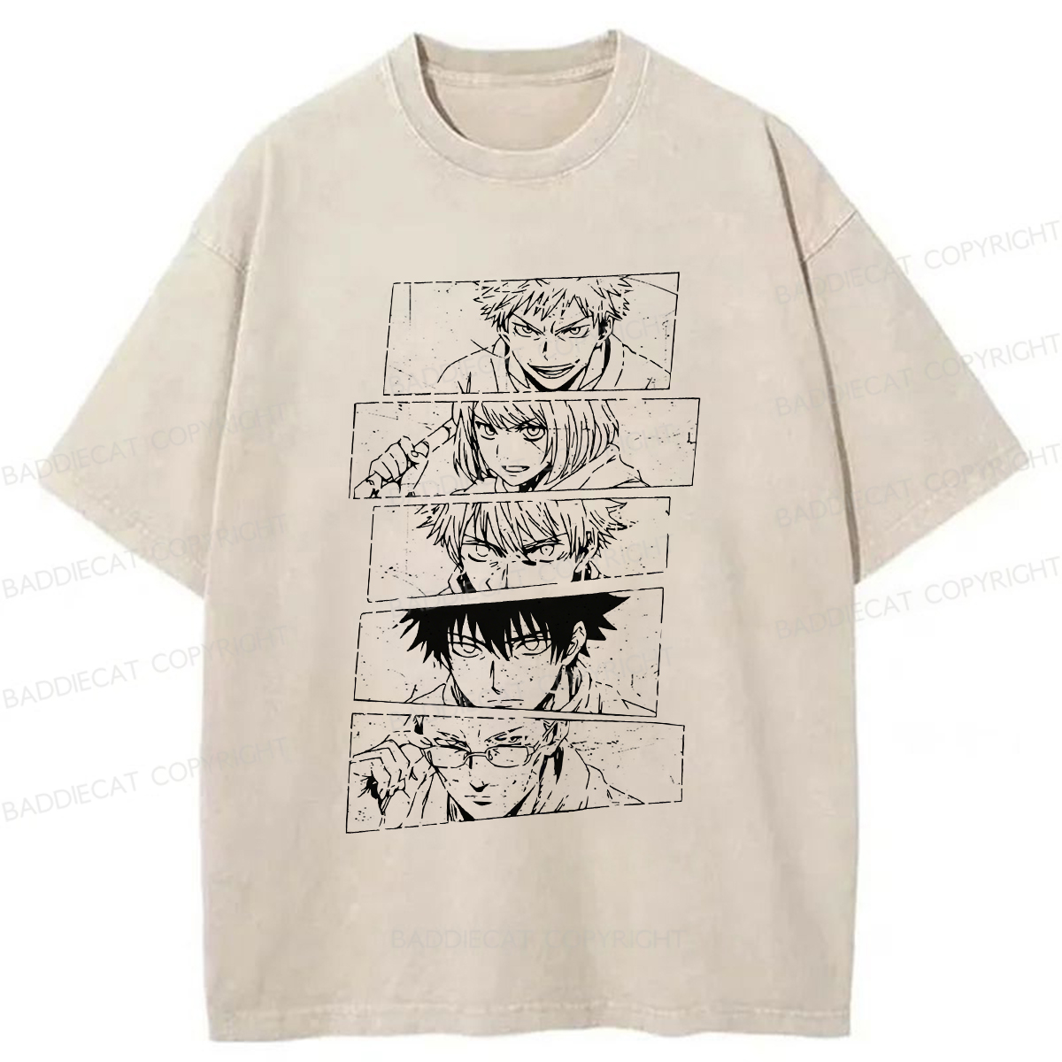 Baddiecat Jujutsu Kaisen Washed T-shirt