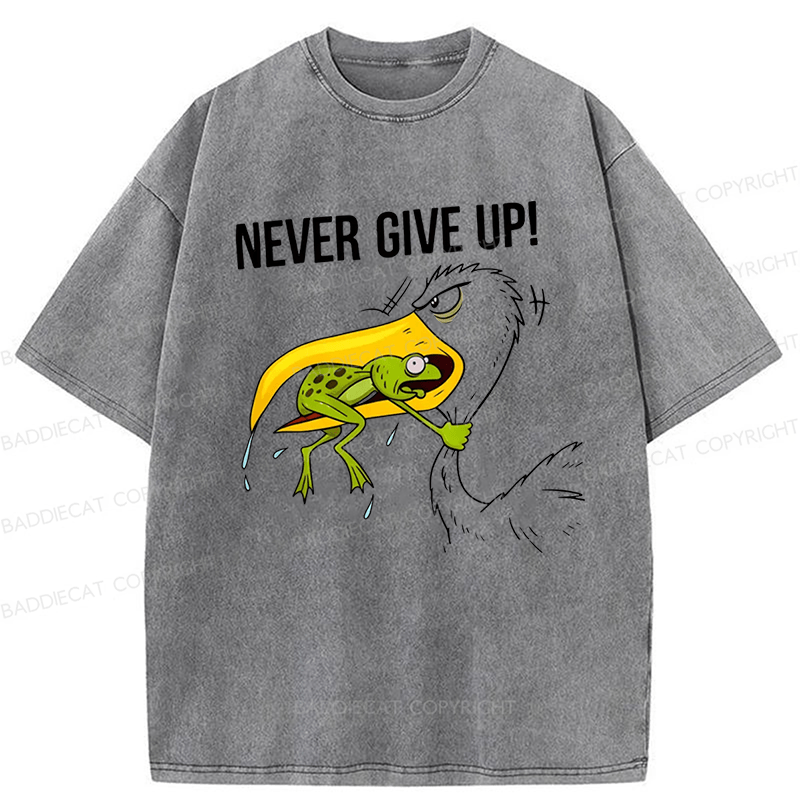 Baddiecat Never Give Up Washed T-shirt