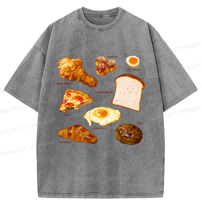 Baddiecat Food Washed T-shirt