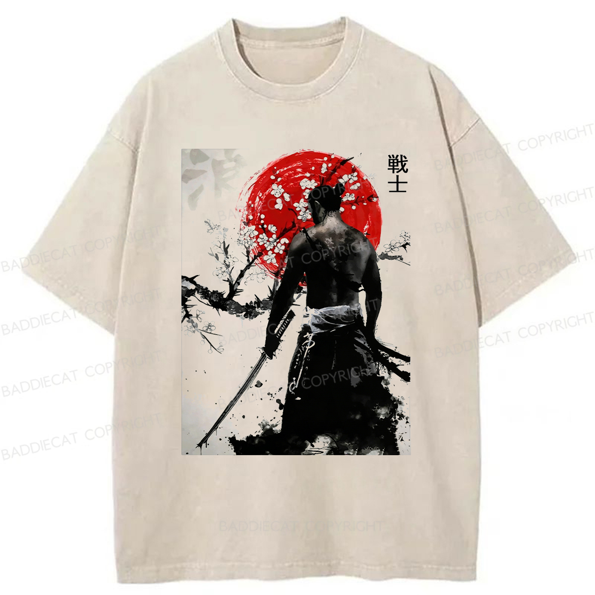 Baddiecat The Way Of The Samurai Washed T-shirt