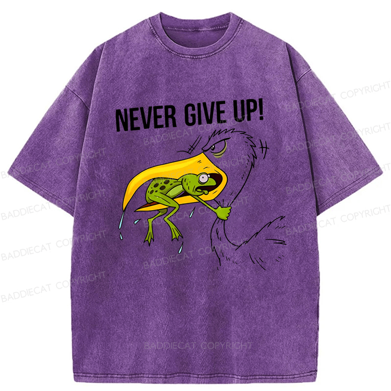 Baddiecat Never Give Up Washed T-shirt