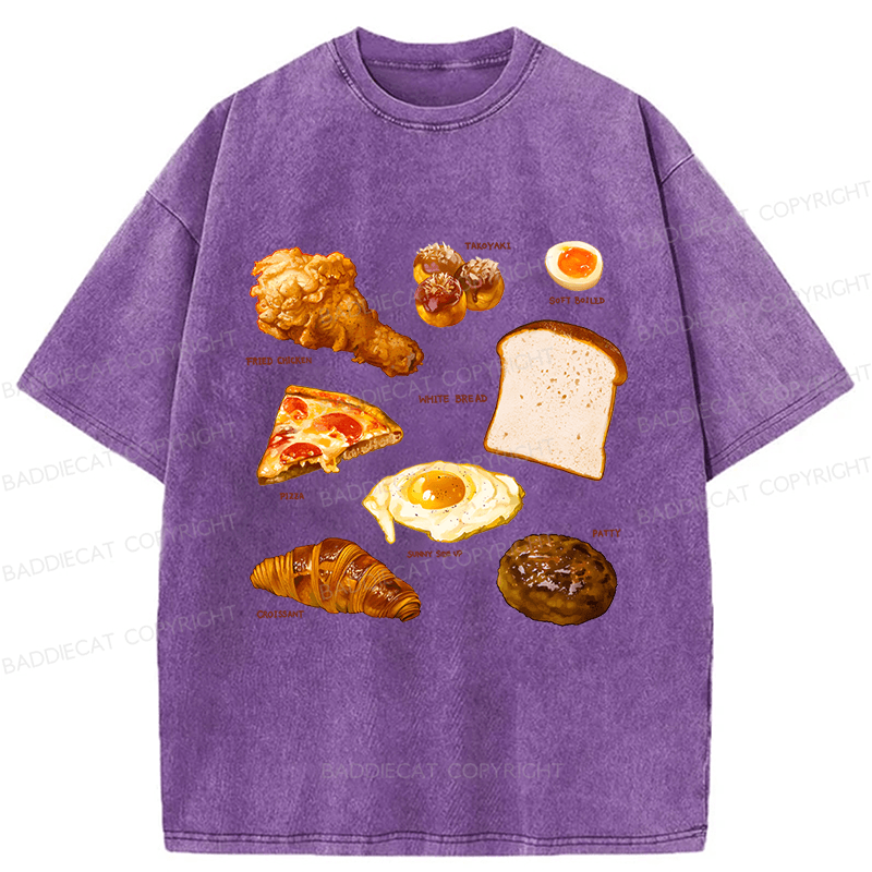 Baddiecat Food Washed T-shirt