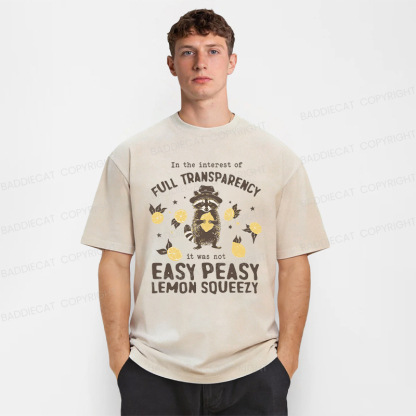 Baddiecat Raccoon Easy Peasy Lemon Squeezy Washed T-shirt
