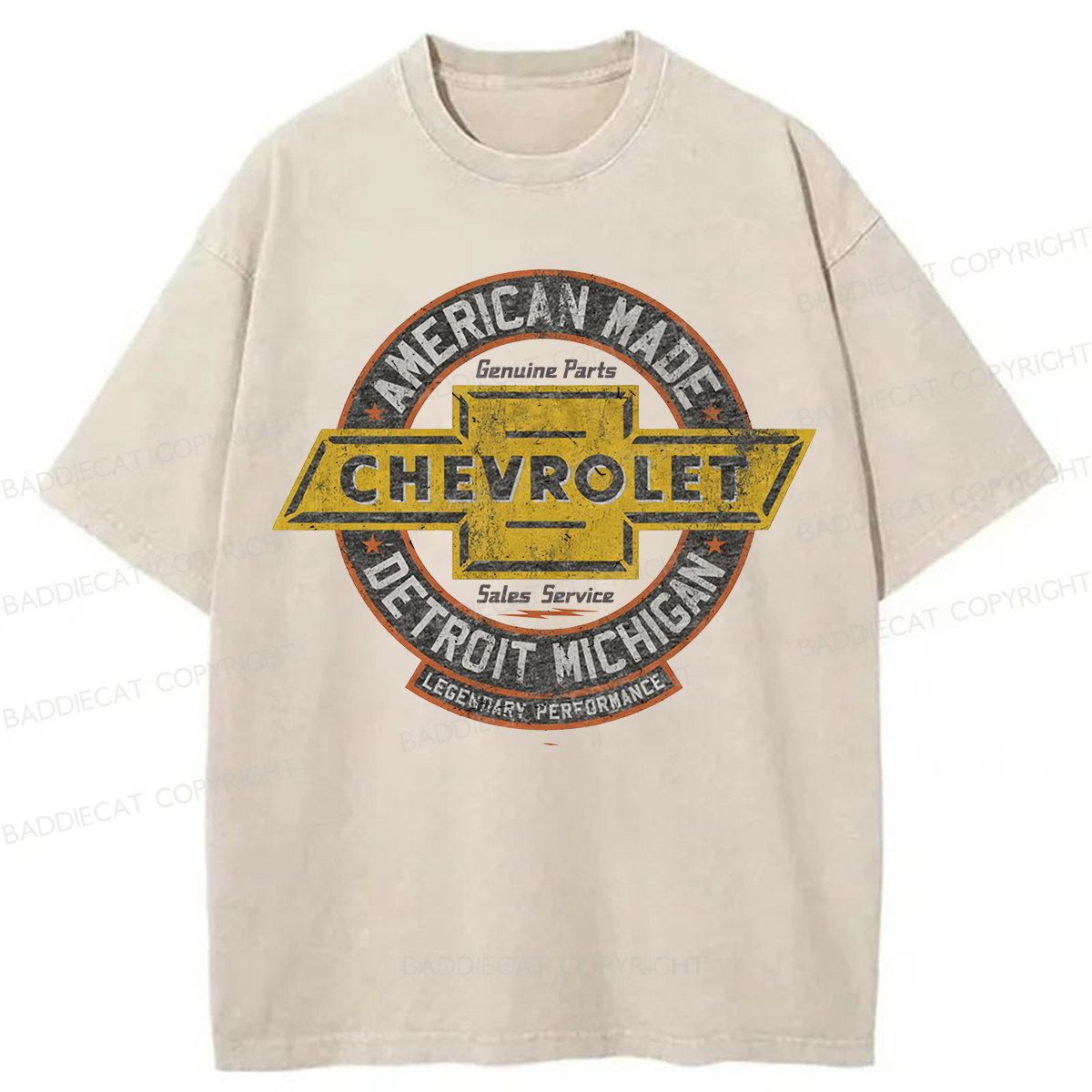 Baddiecat Chevrolet Logo Washed T-shirt