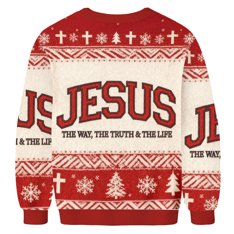 Baddiecat Jesus The Way The Truth The Life Christmas Ugly Sweatshirt