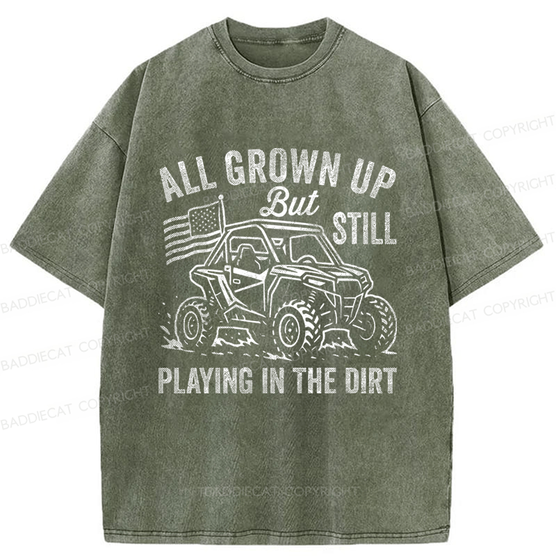 Baddiecat Funny Utv Svg - ATV Side By Side Funny Washed T-shirt