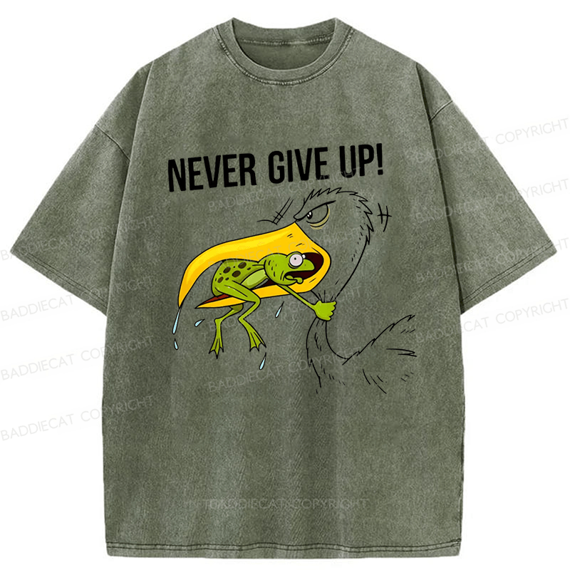 Baddiecat Never Give Up Washed T-shirt
