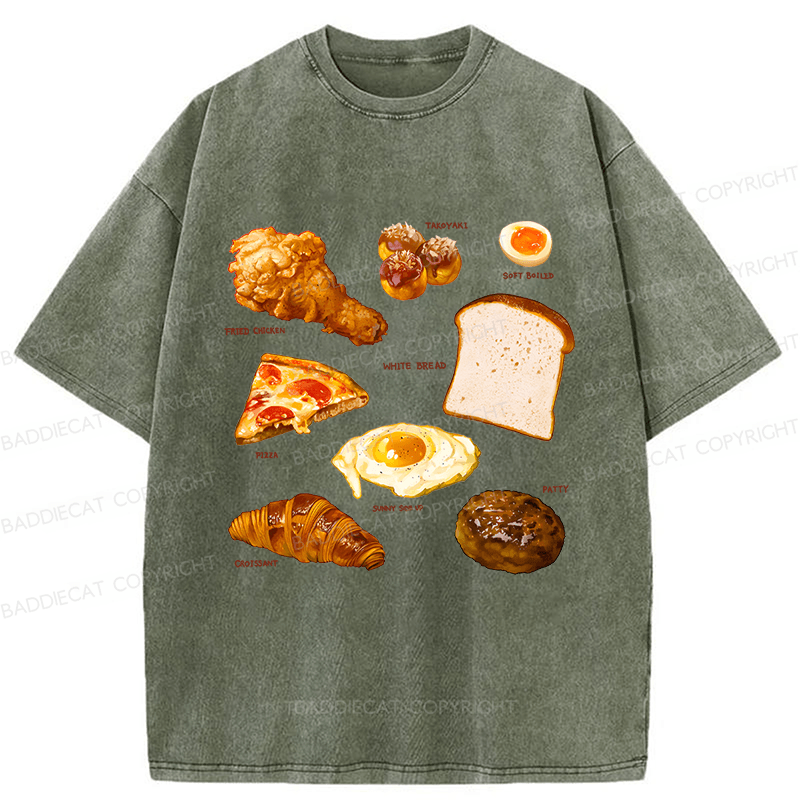 Baddiecat Food Washed T-shirt