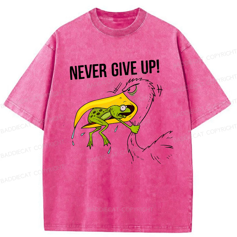 Baddiecat Never Give Up Washed T-shirt