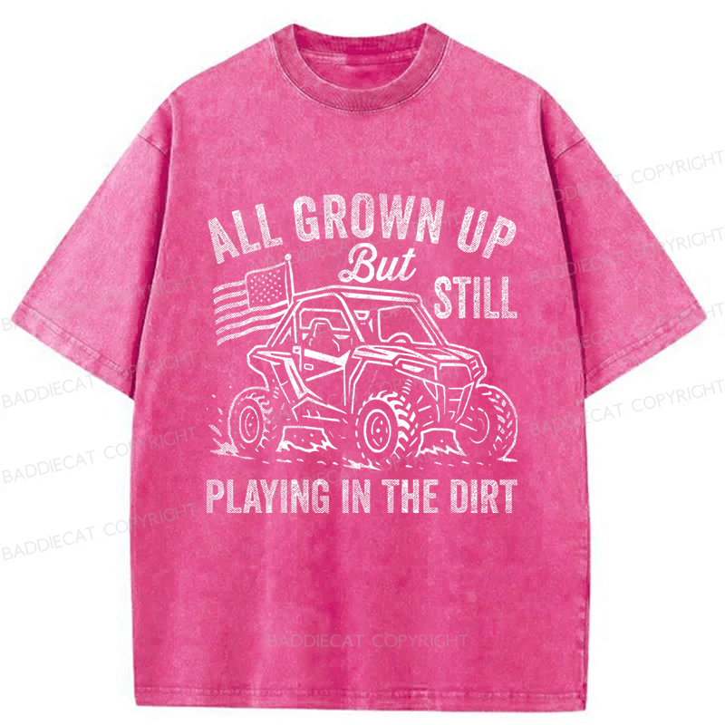 Baddiecat Funny Utv Svg - ATV Side By Side Funny Washed T-shirt