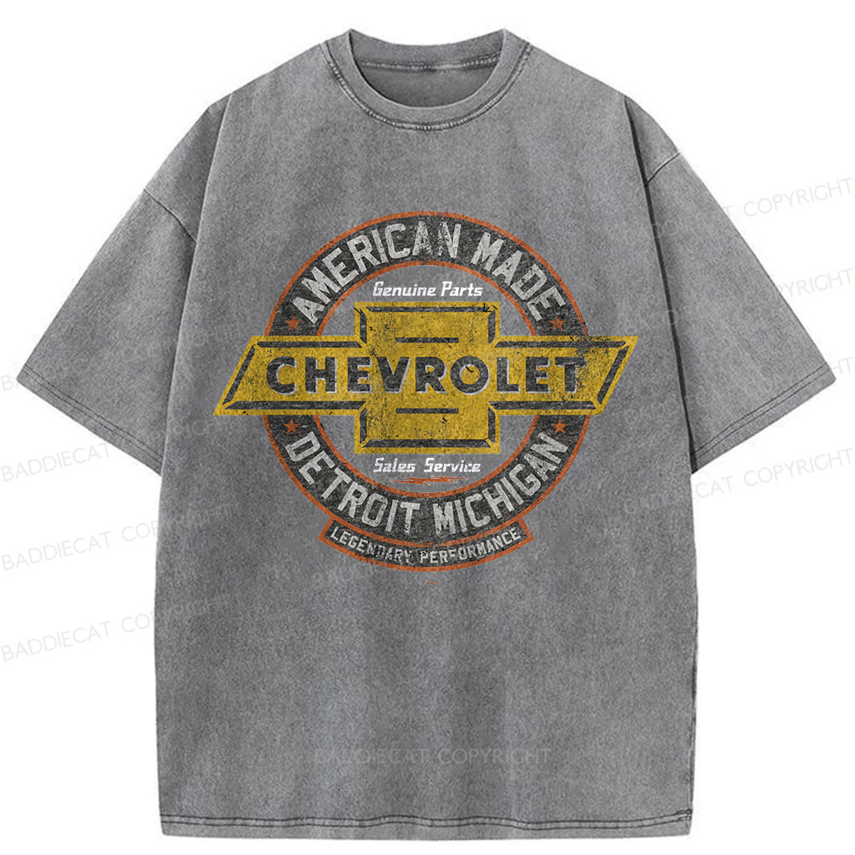 Baddiecat Chevrolet Logo Washed T-shirt
