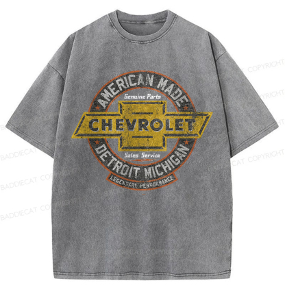 Baddiecat Chevrolet Logo Washed T-shirt