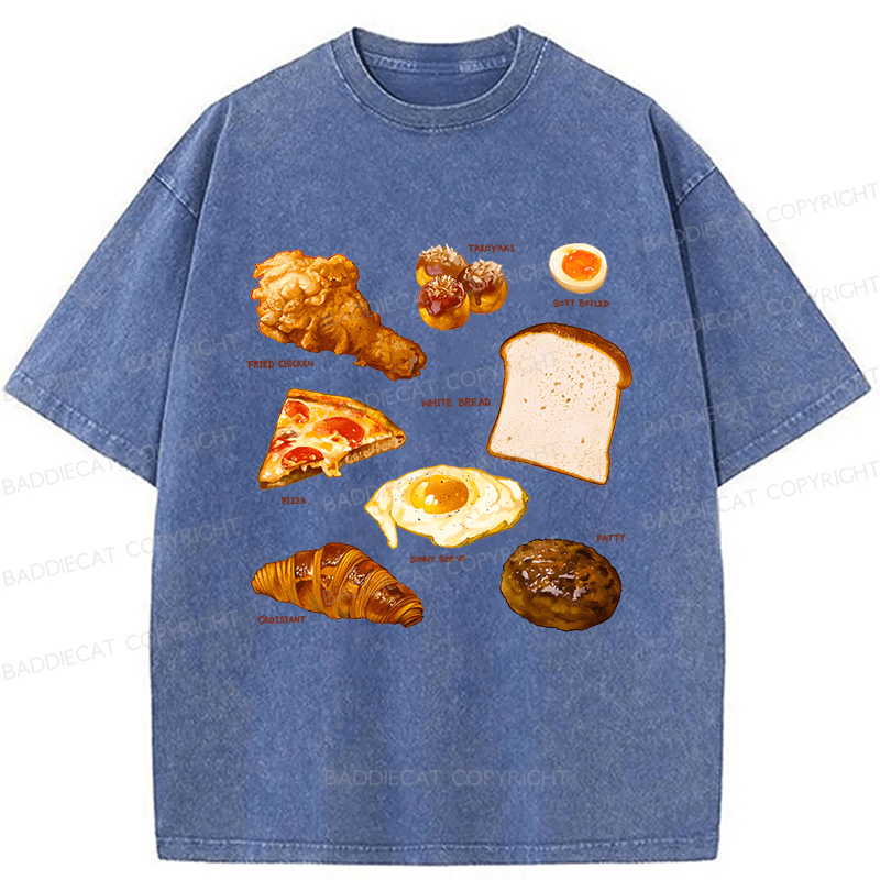 Baddiecat Food Washed T-shirt