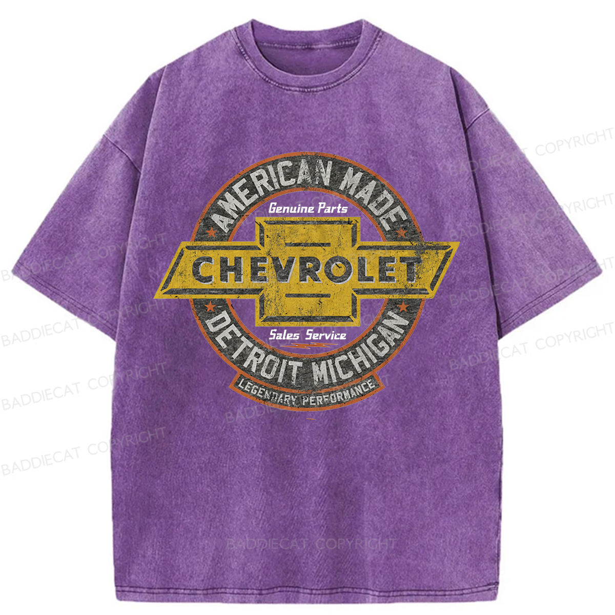 Baddiecat Chevrolet Logo Washed T-shirt