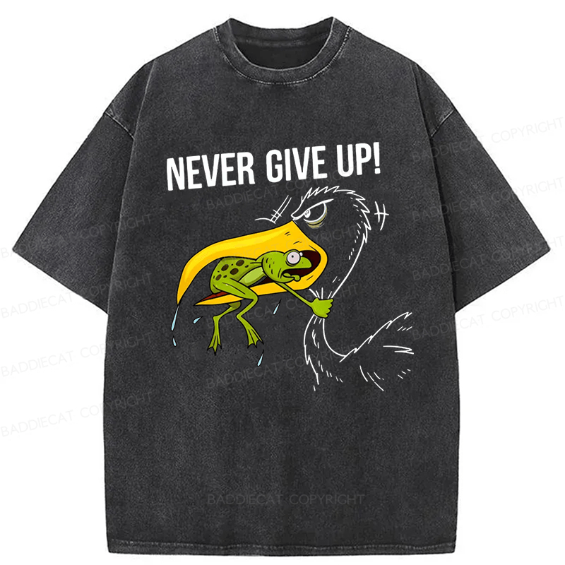 Baddiecat Never Give Up Washed T-shirt