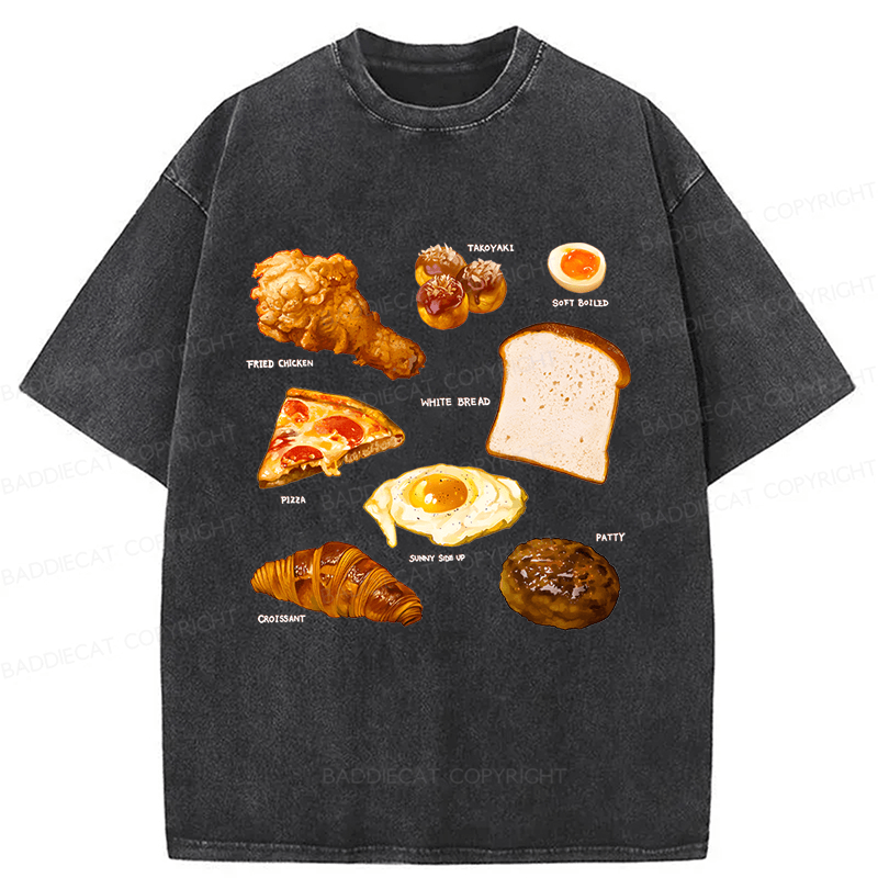 Baddiecat Food Washed T-shirt