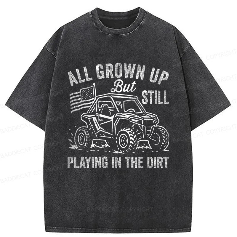 Baddiecat Funny Utv Svg - ATV Side By Side Funny Washed T-shirt