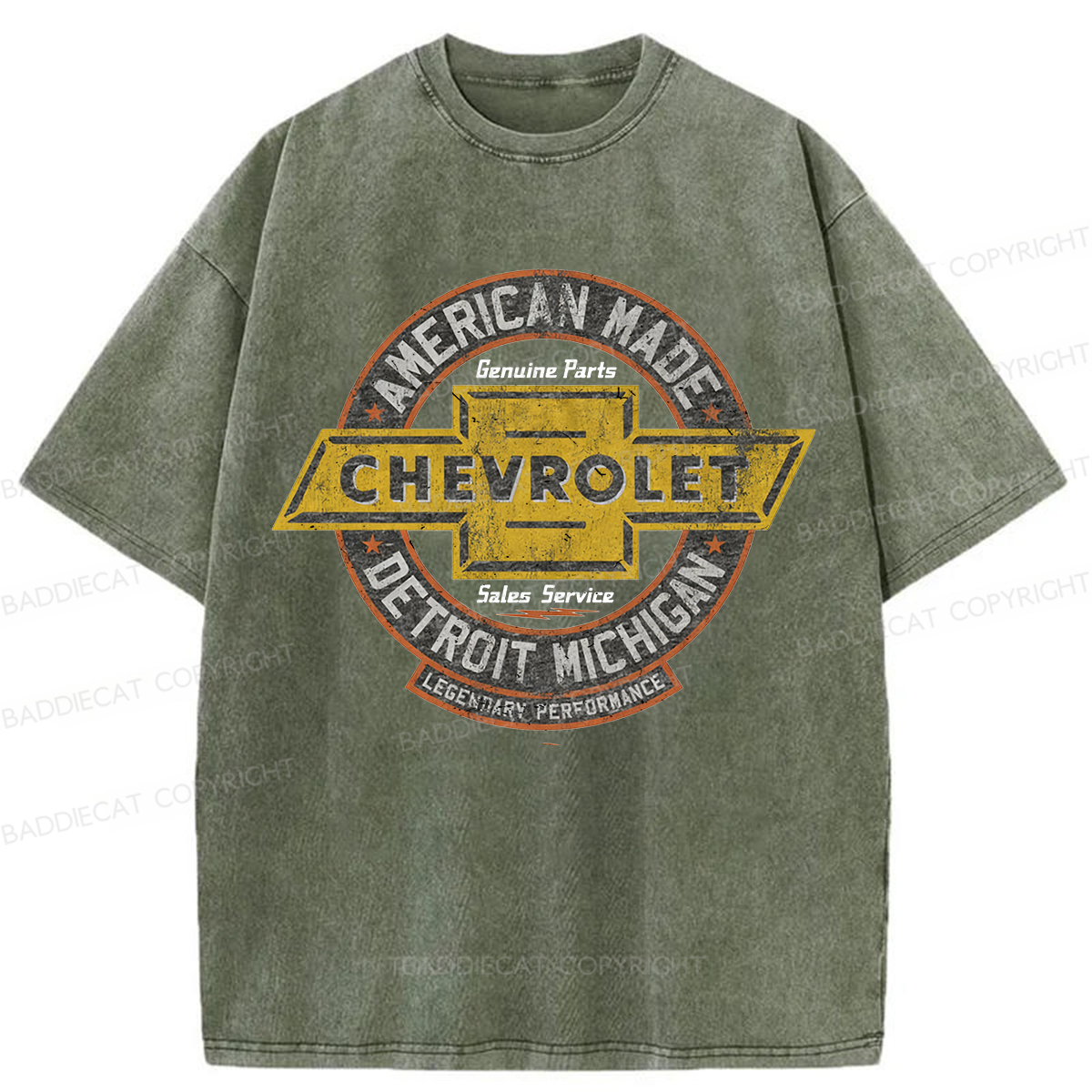 Baddiecat Chevrolet Logo Washed T-shirt