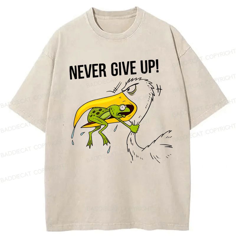 Baddiecat Never Give Up Washed T-shirt