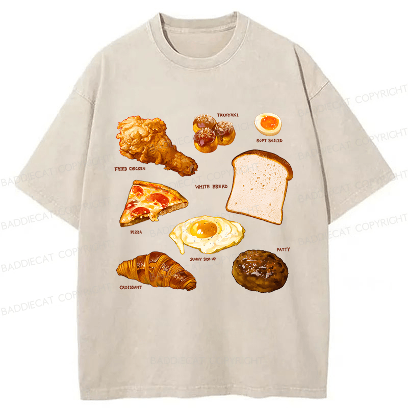 Baddiecat Food Washed T-shirt
