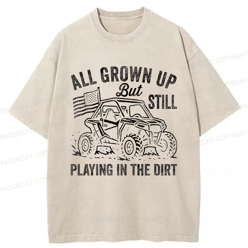 Baddiecat Funny Utv Svg - ATV Side By Side Funny Washed T-shirt