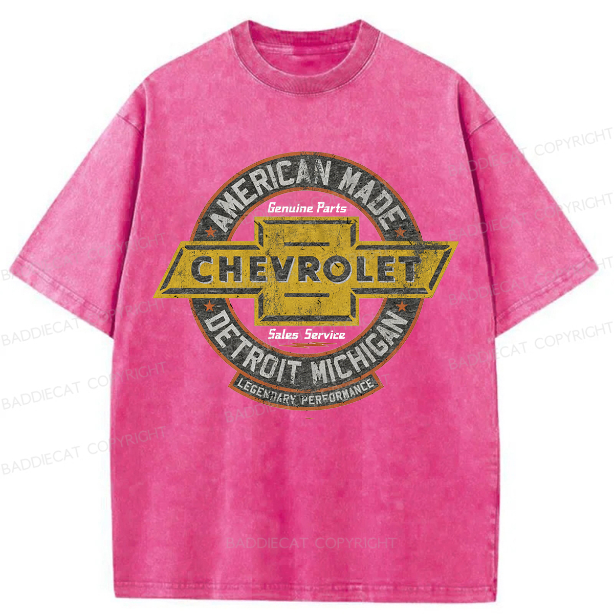 Baddiecat Chevrolet Logo Washed T-shirt