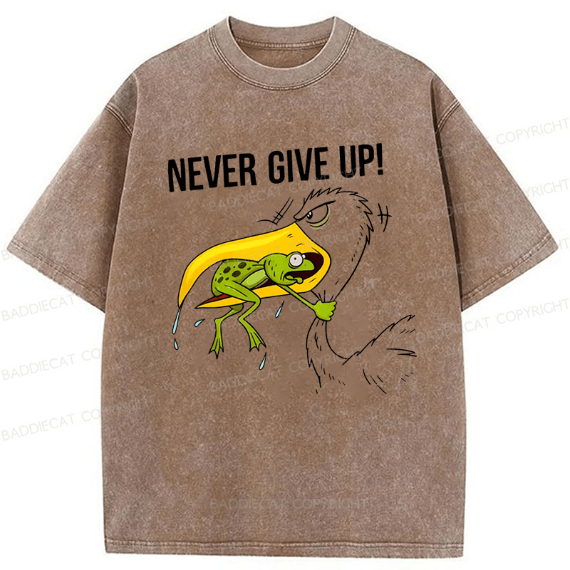 Baddiecat Never Give Up Washed T-shirt