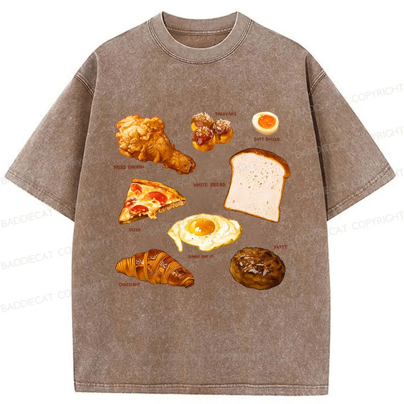 Baddiecat Food Washed T-shirt