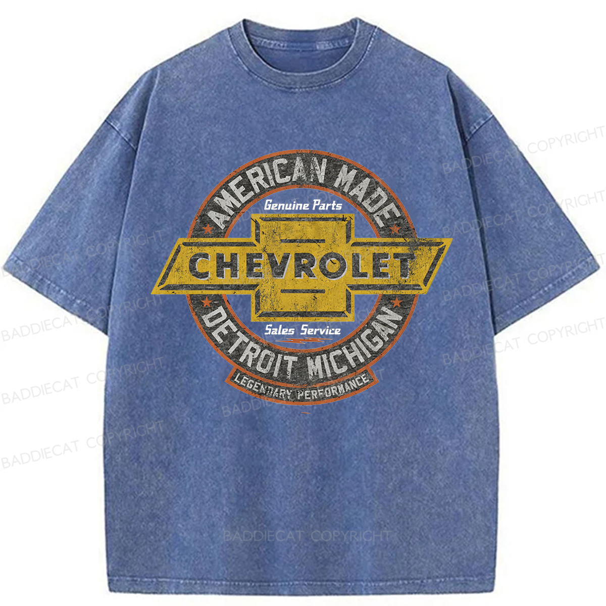 Baddiecat Chevrolet Logo Washed T-shirt