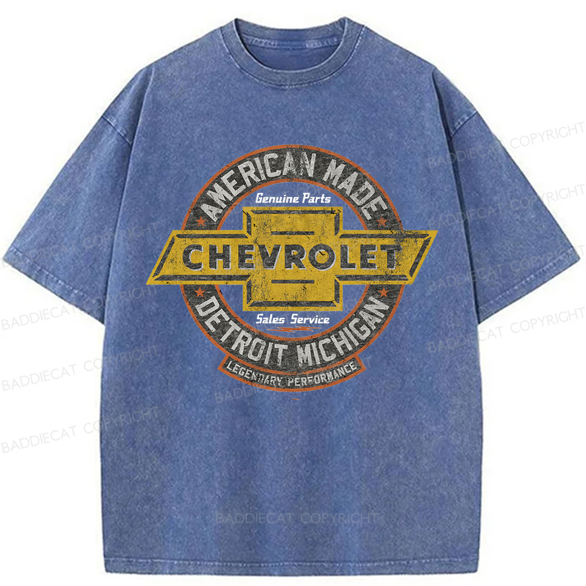 Baddiecat Chevrolet Logo Washed T-shirt