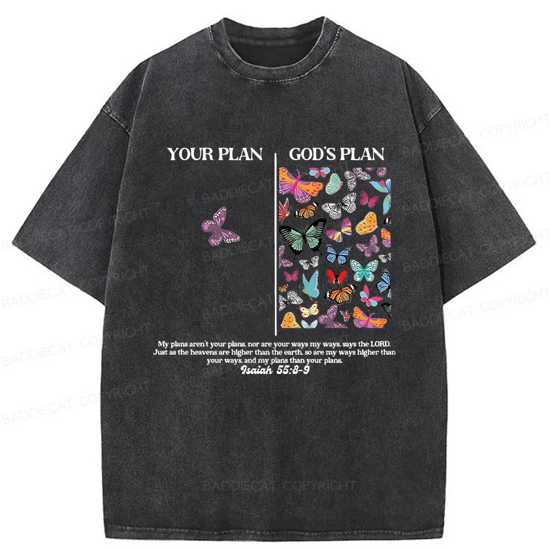 Baddiecat Your Plan God’s Plan Washed T-shirt