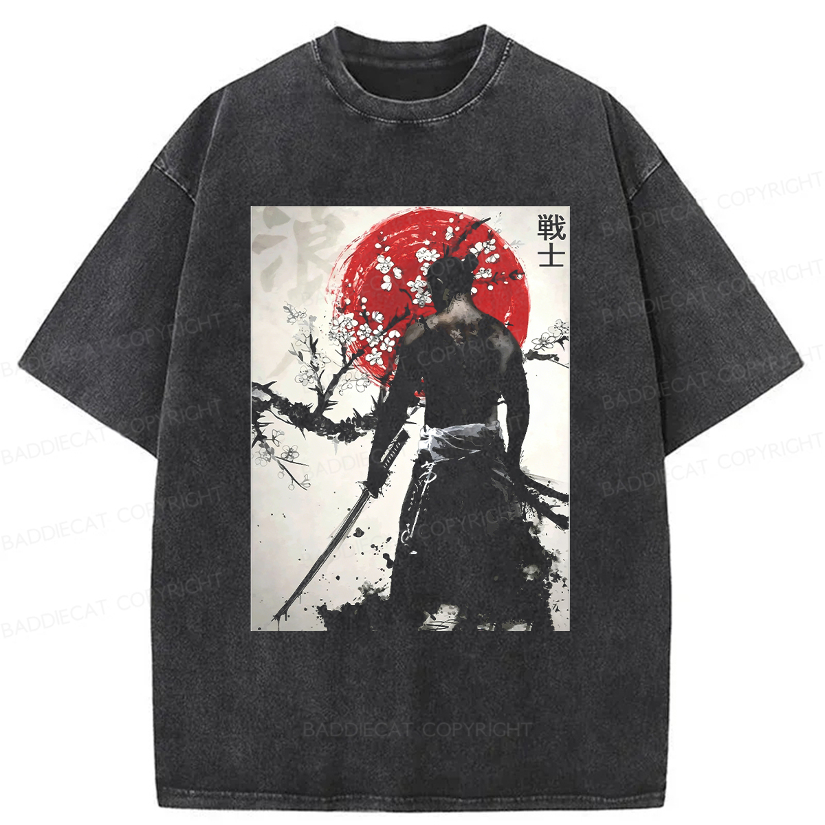 Baddiecat The Way Of The Samurai Washed T-shirt
