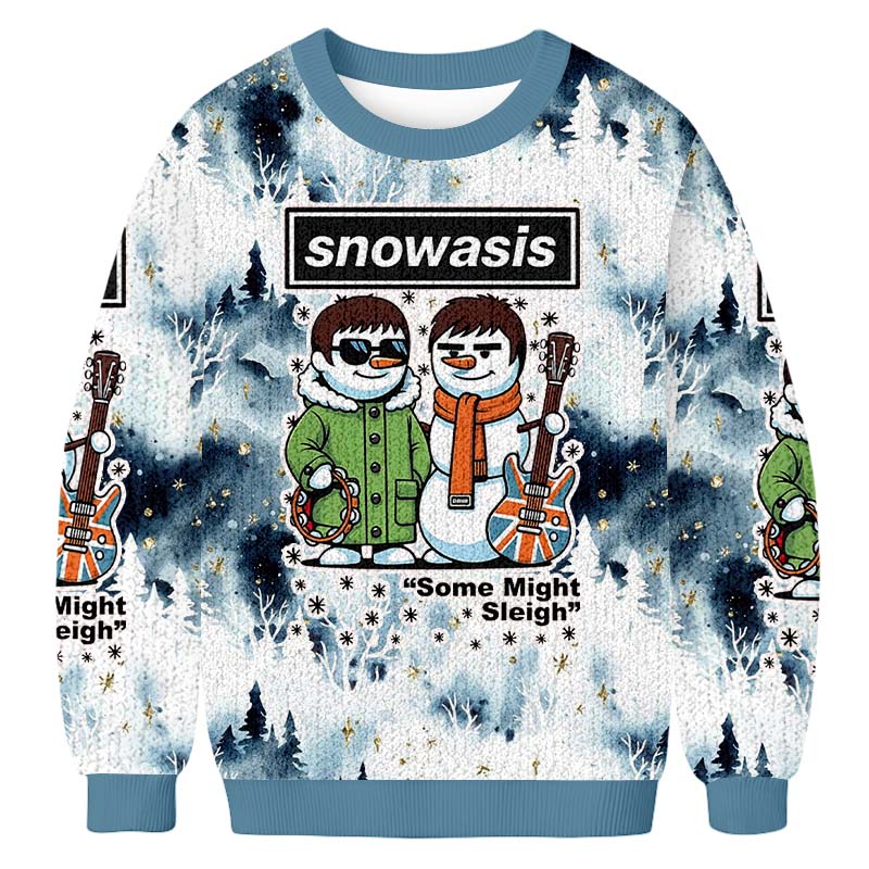 Baddieca Snowasis Some Might Sleigh Christmas Ugly Sweatshirt