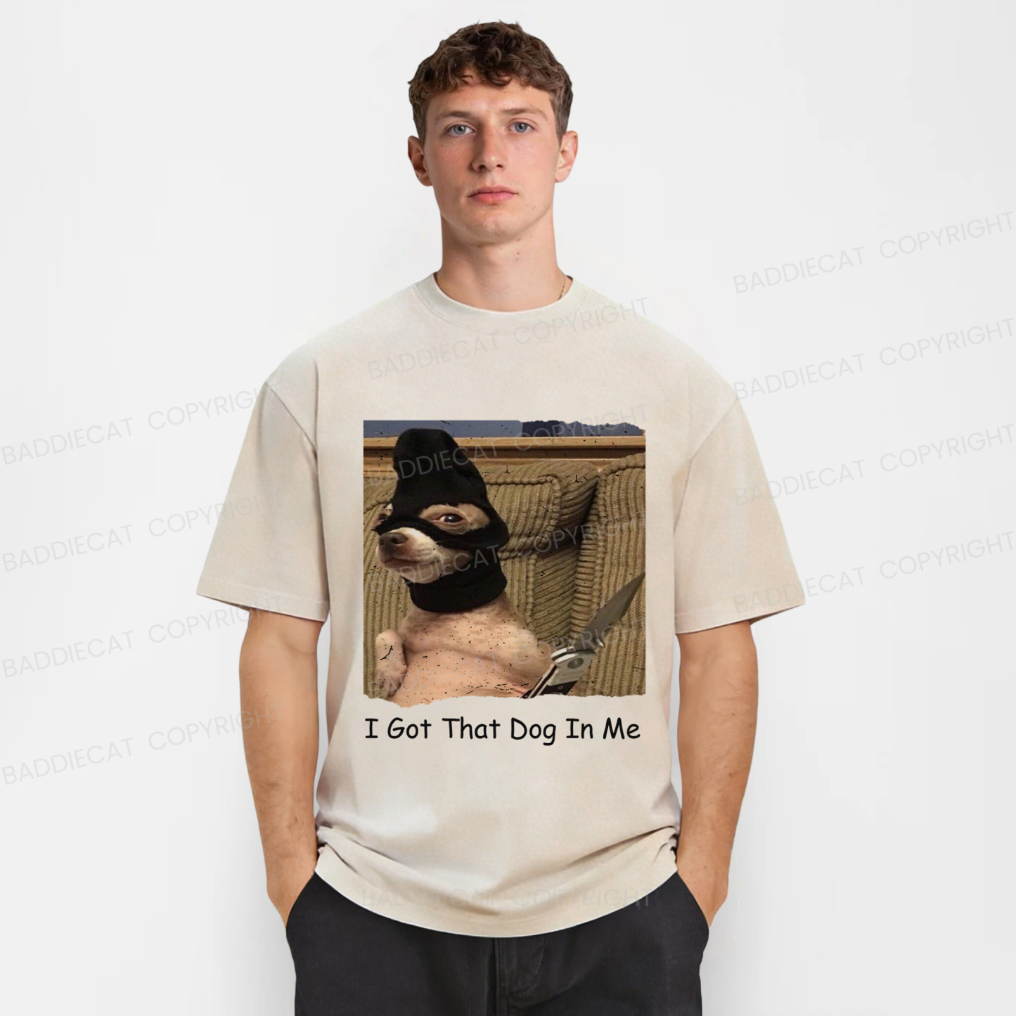 Baddiecat I Got That Dog In Me Washed T-shirt