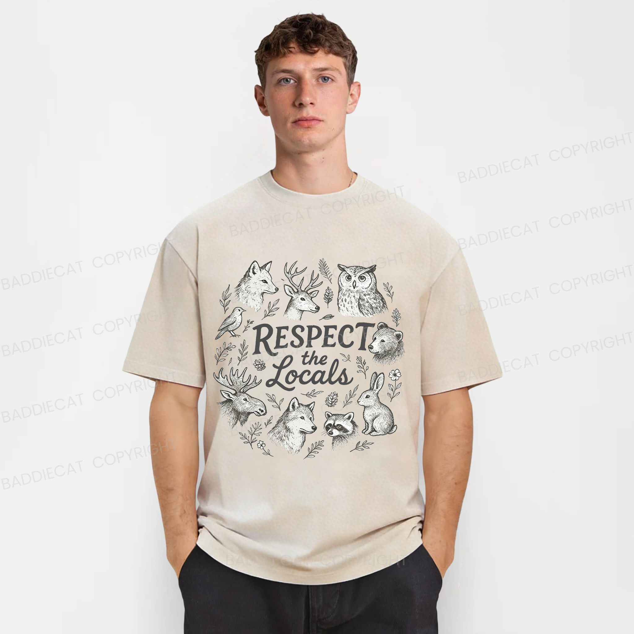 Baddiecat Respect The Locals Washed T-shirt