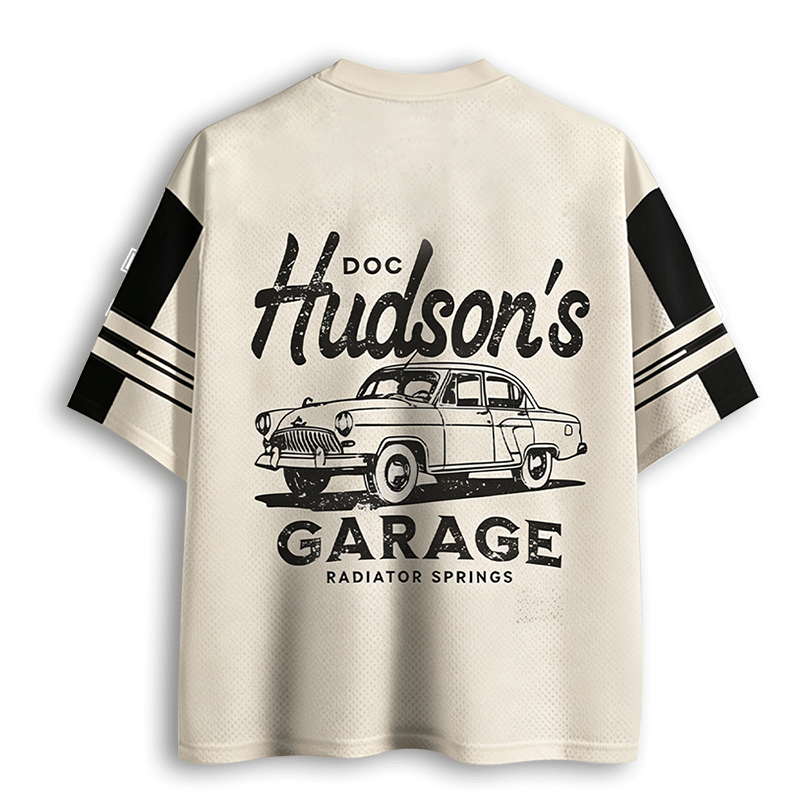 Baddiecat Retro Doc Hudson's Garage Radiator Springs Doc Hudson Pixar Cars Mesh Jersey