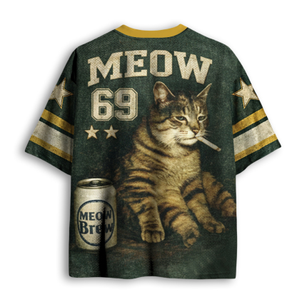 Baddiecat Smoking Cat Mesh Jersey