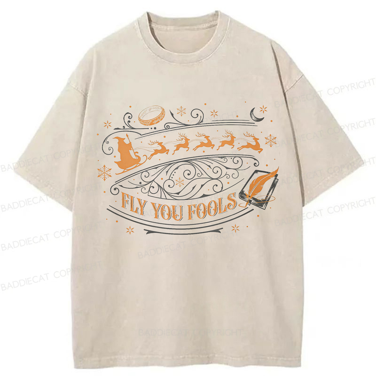 Baddiecat LOT Ring Fly You Fools Washed T-shirt