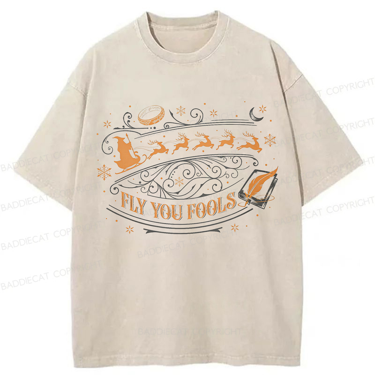 Baddiecat LOT Ring Fly You Fools Washed T-shirt