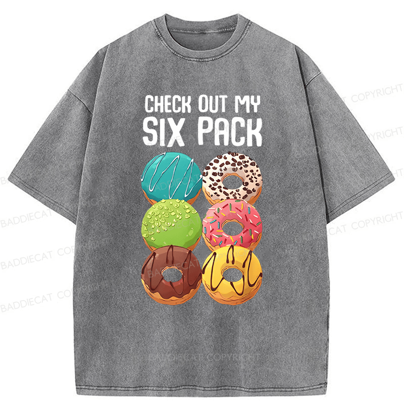 Baddiecat Check Out My Six Pack Washed T-shirt