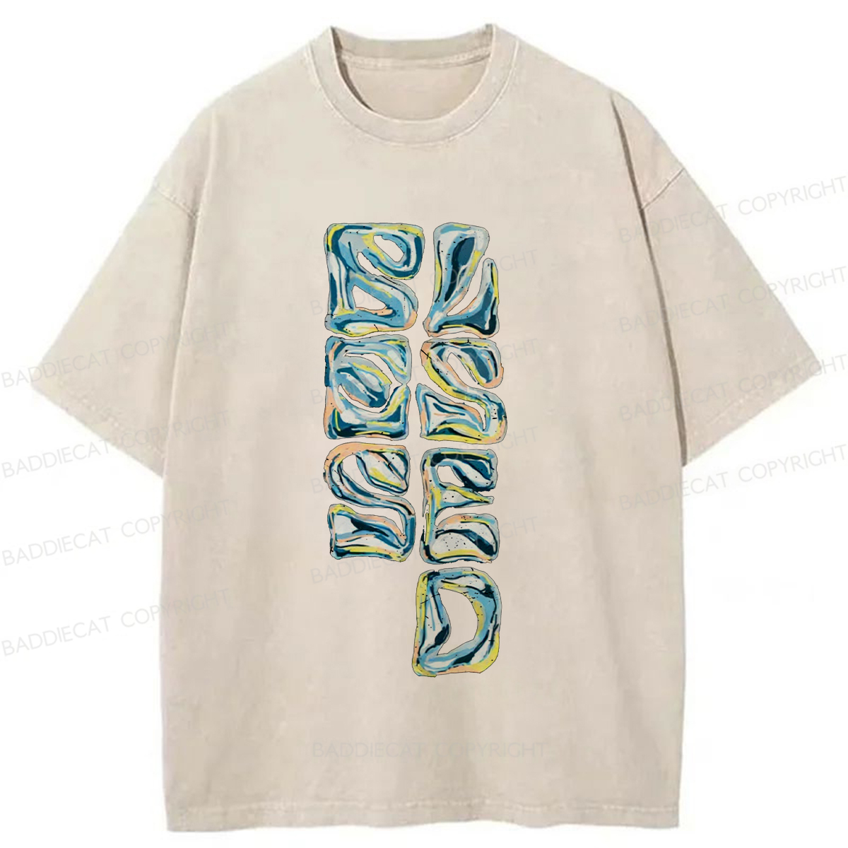 Baddiecat Blessed Washed T-shirt