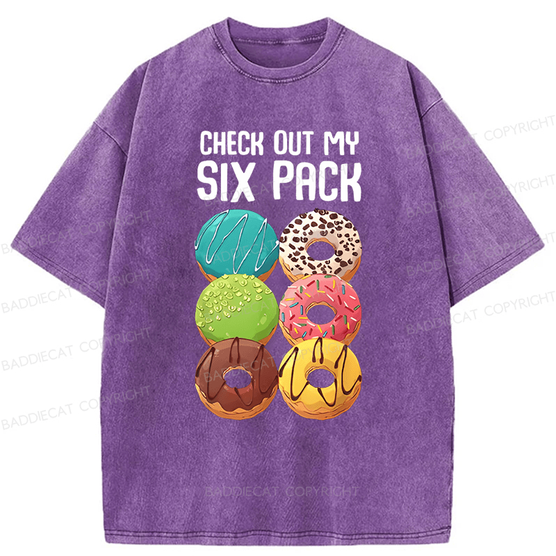 Baddiecat Check Out My Six Pack Washed T-shirt